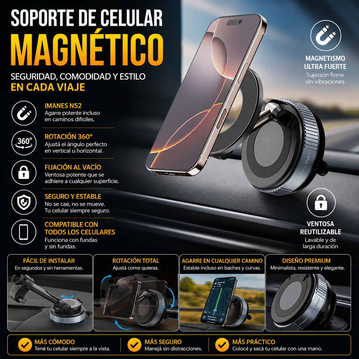 Soporte magnetico 360° PREMIUM