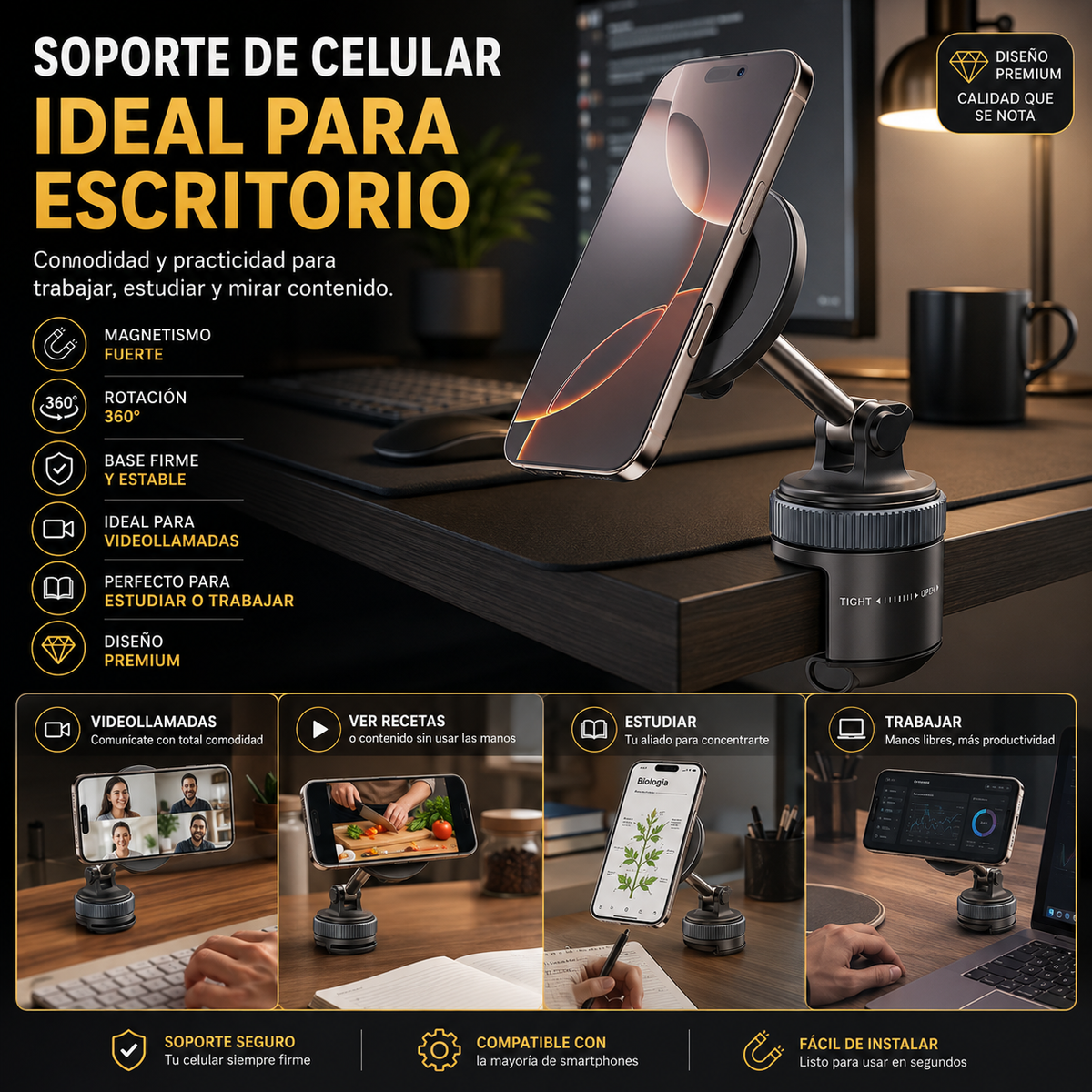 Soporte magnetico 360° PREMIUM
